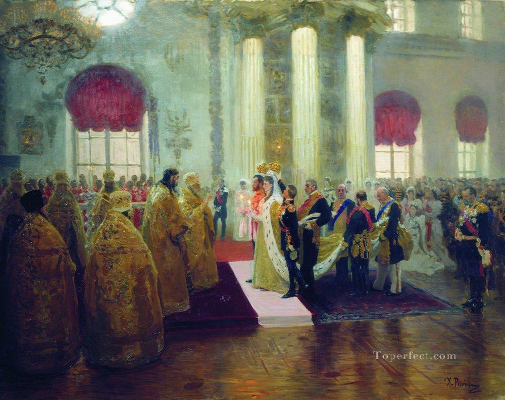 wedding of nicholas ii and grand princess alexandra fyodorovna 1894 Ilya Repin Oil Paintings